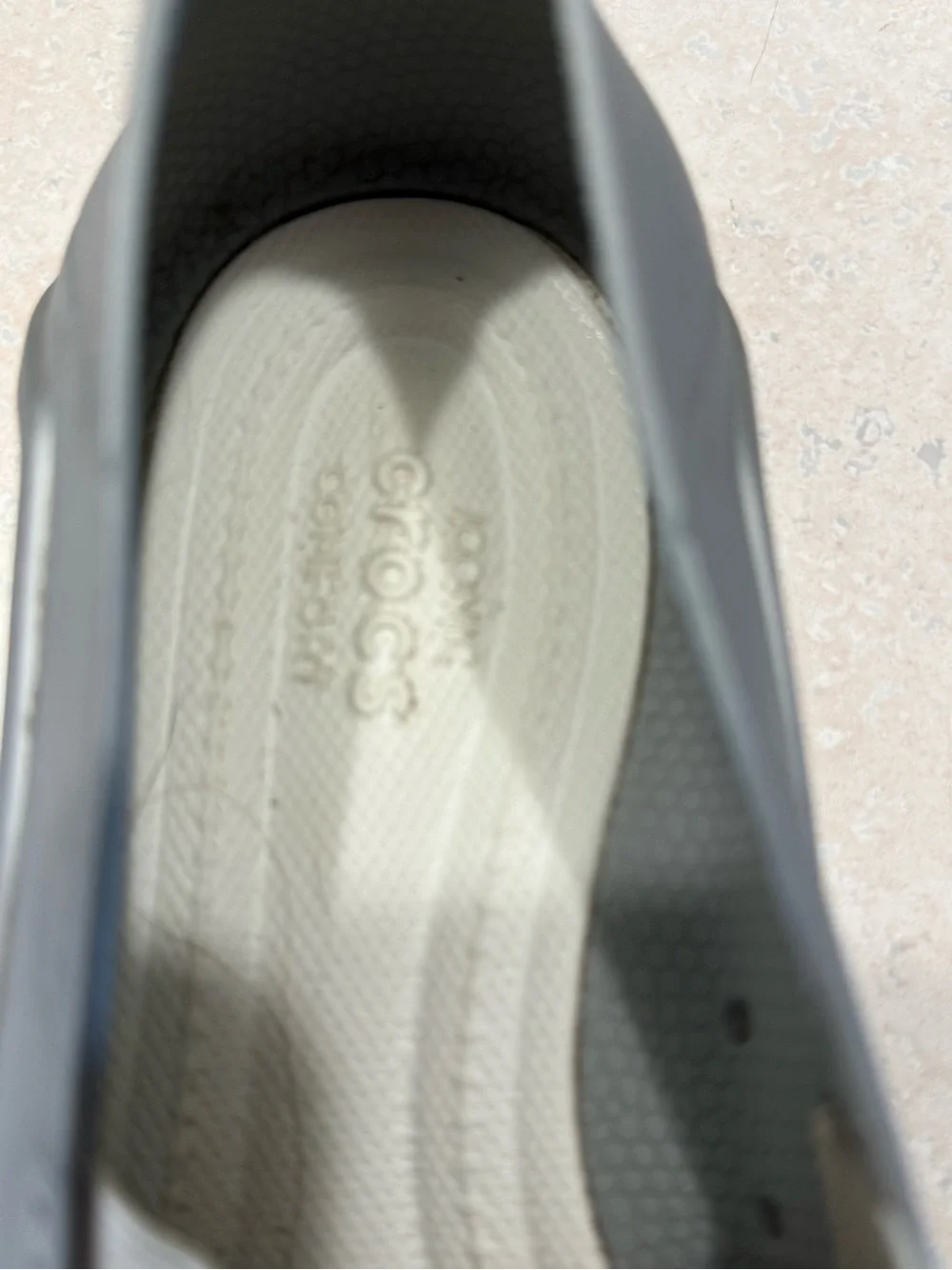 CROCS Women's Slip-On Perforated Flats - Gray with White Sole